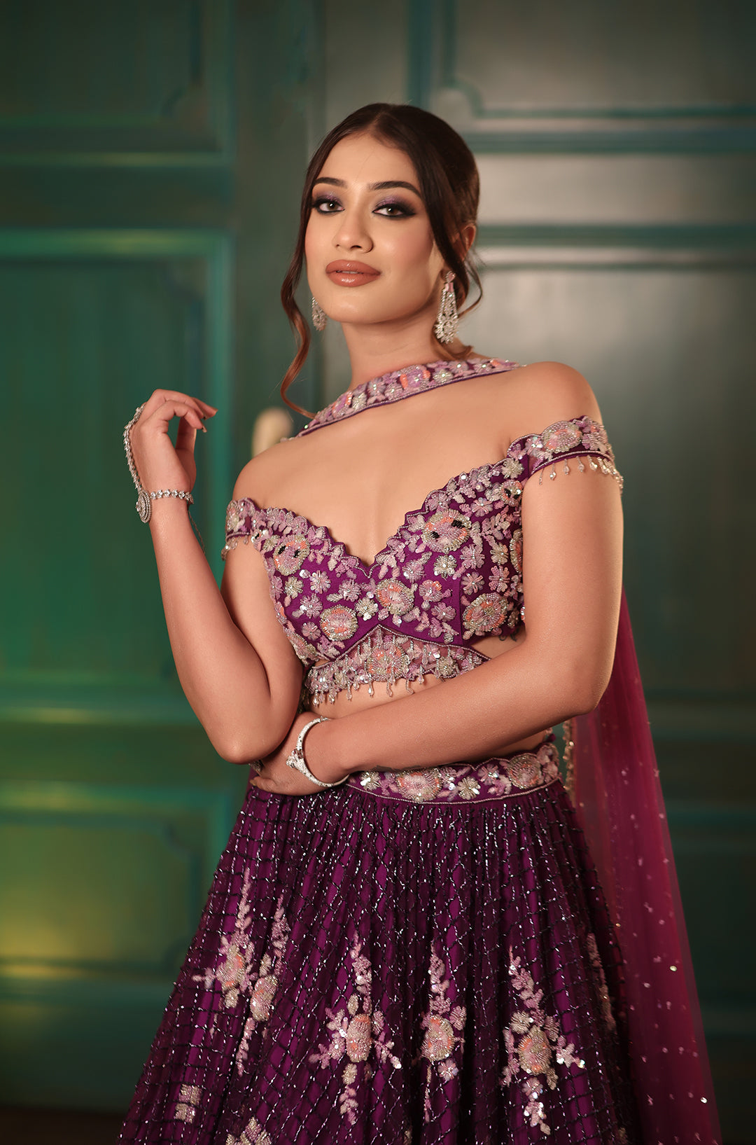 Off shoulder gown hotsell for indian wedding