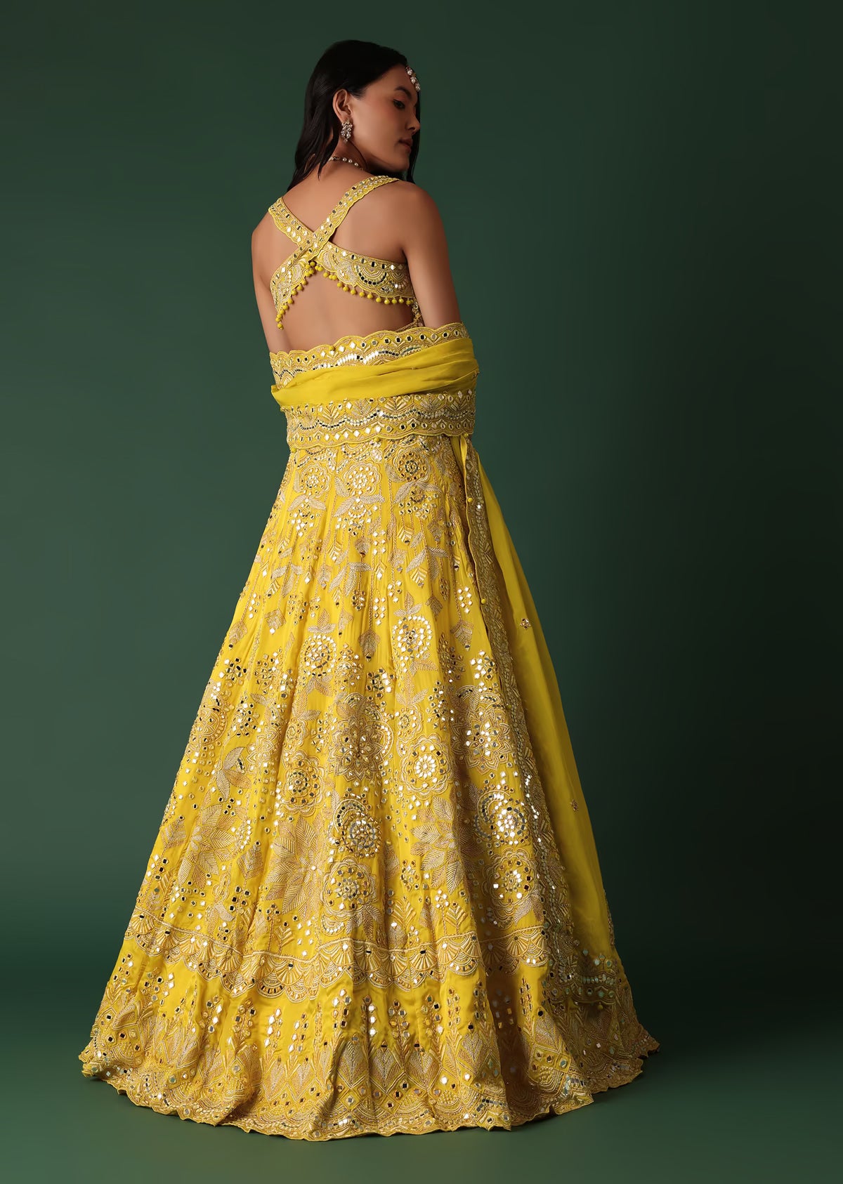 Kalki Fashion - Yellow Embroidered Bridal Lehenga And Blouse Set - Lilly's Boutique London Kalki Fashion - Yellow Embroidered Bridal Lehenga And Blouse Set - Lilly's Boutique London