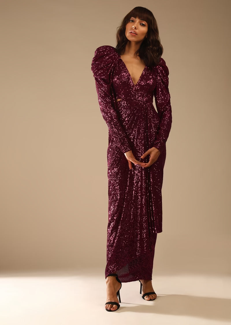 kalki red dress Maroon Deep Red Beauty by Kalki for rent online