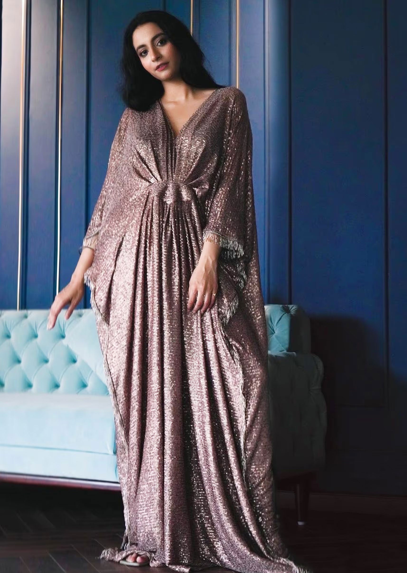 sequin kaftan dress uk Shimmering silvers sequin Kaftan Gown Fumbalinas