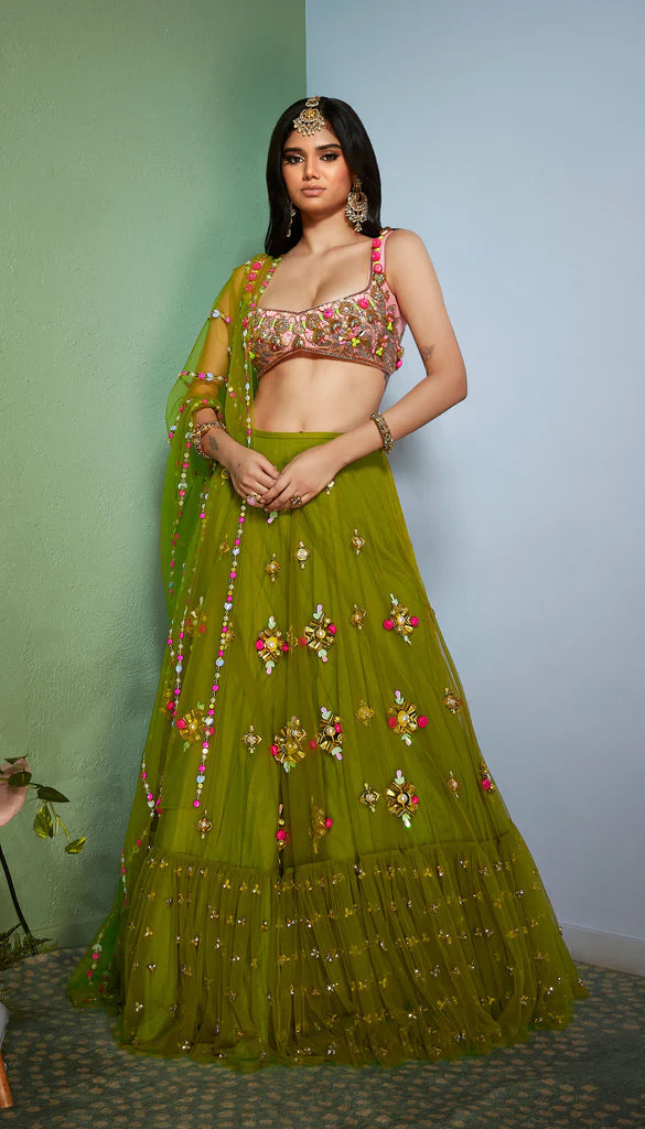 Buy Green Color Lehenga Choli Online : 60380 - Lehenga