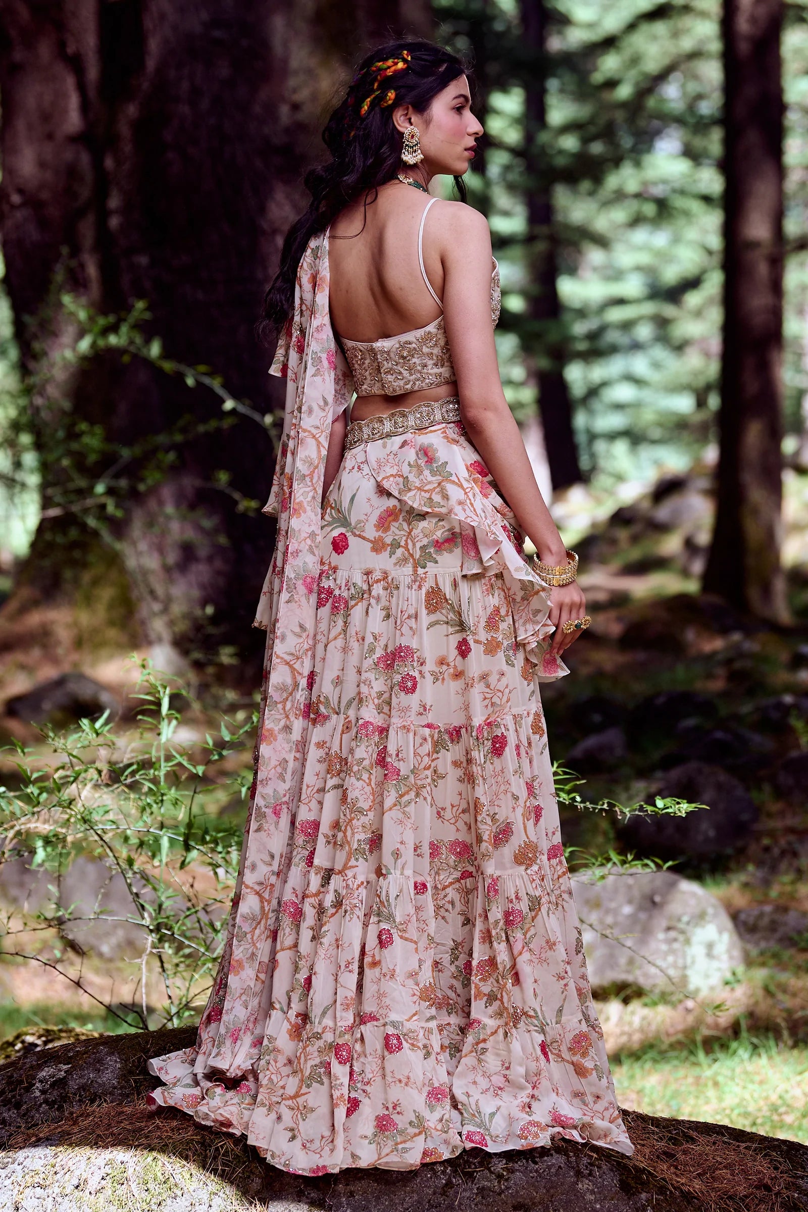 Ruffle saree hotsell gown