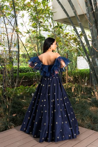 Rashika Sharma - Navy Blue Aarzu Gown - Lillys Boutique London - Lilly's Boutique London Rashika Sharma - Navy Blue Aarzu Gown - Lillys Boutique London - Lilly's Boutique London
