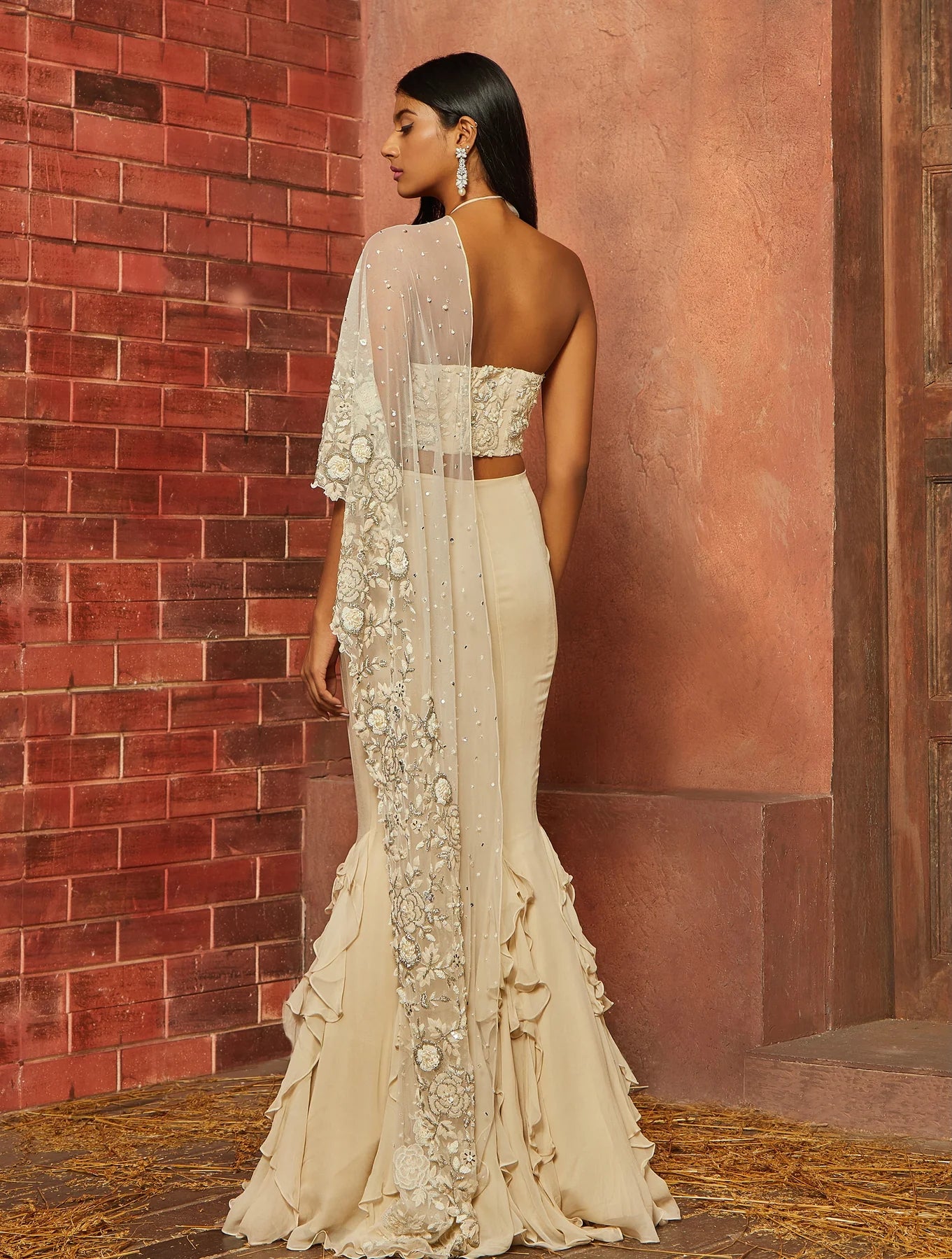 ALAIA Ivory Fishtail Skirt