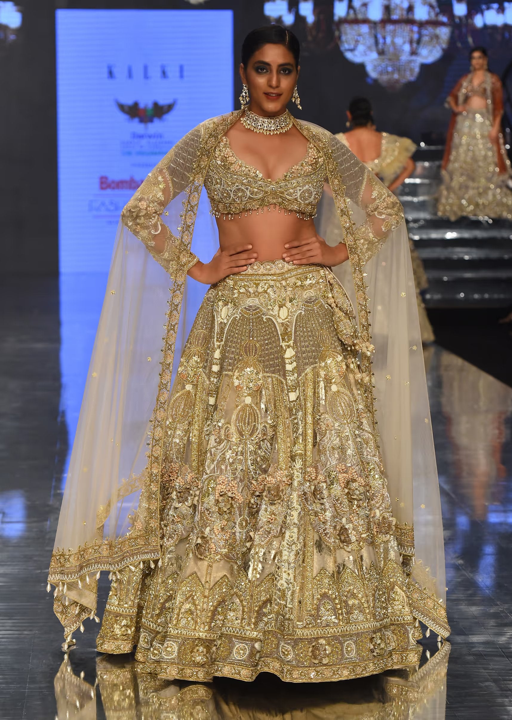 3d top bridal lehenga